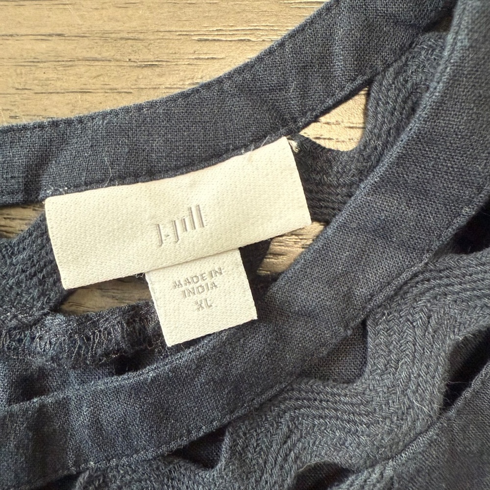 J Jill Women’s Navy Blue Linen Blend Sleeveless Tank Size XL - Picture 7 of 8